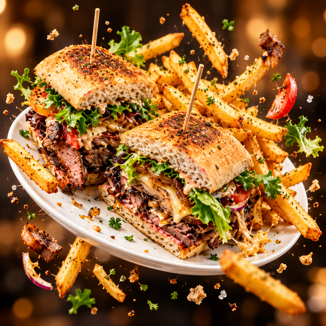 Sunday Steak Sandwich with Chips at Shoalwater Tavern